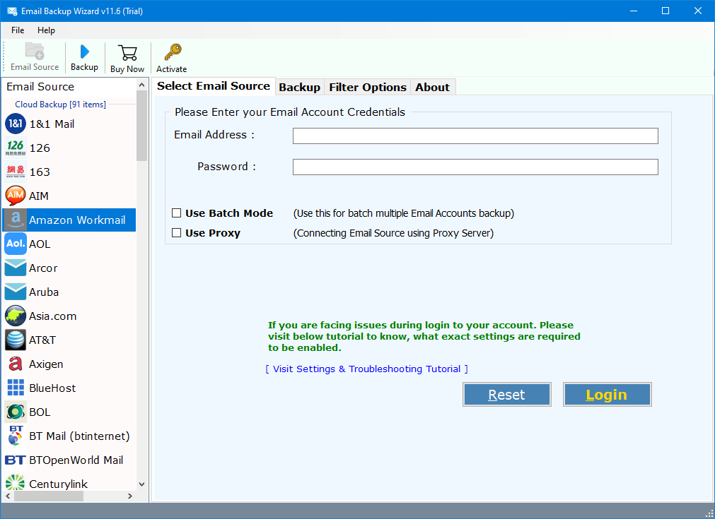 Amazon WorkMail to Office 365 Migration Tool