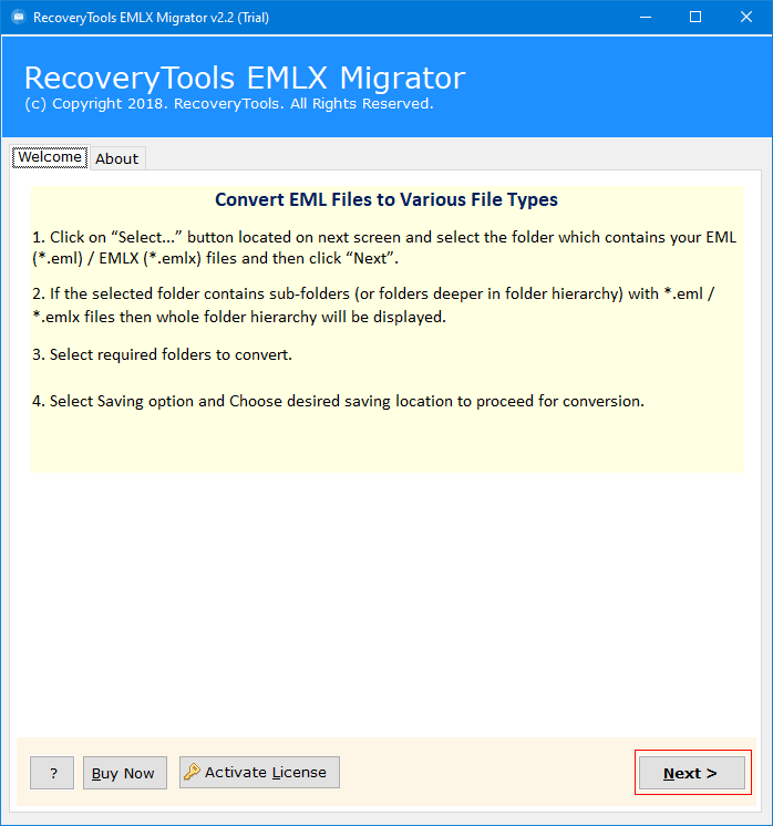 launch tool to convert zoho mail exported zip file