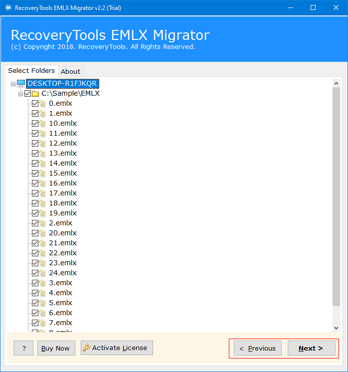 select required data files