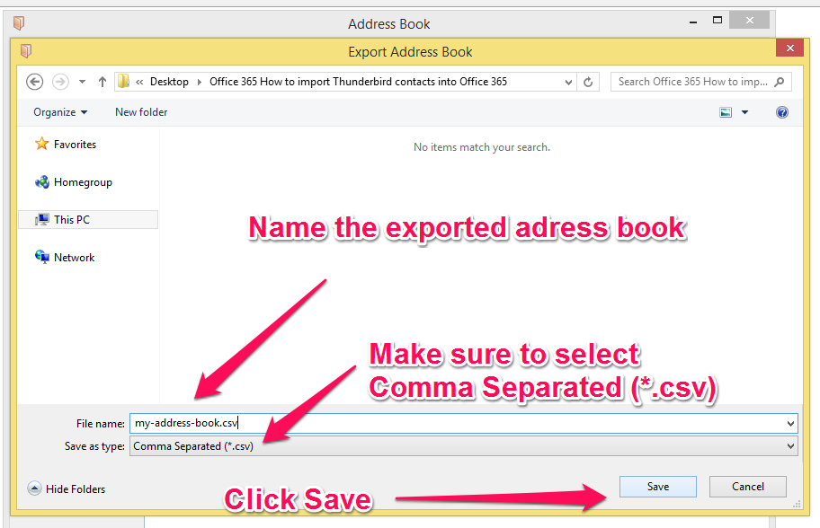 export thunderbird contacts as csv