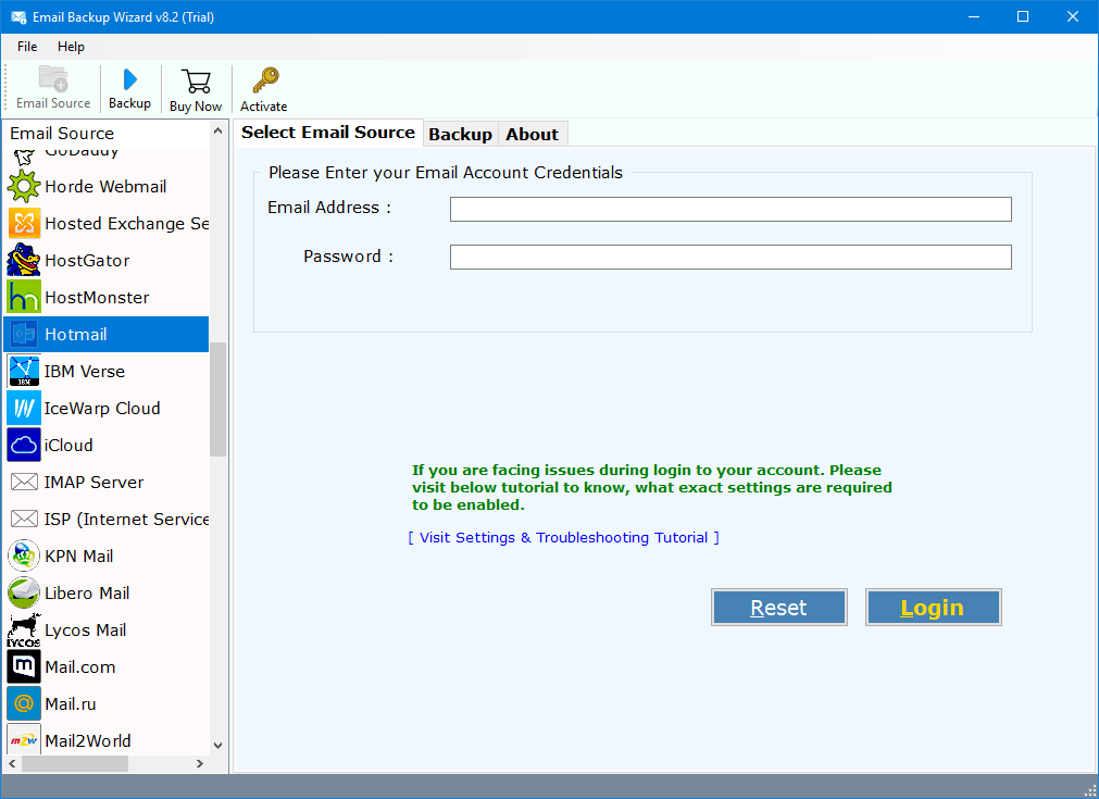 launch tool to export email addresses from office 365