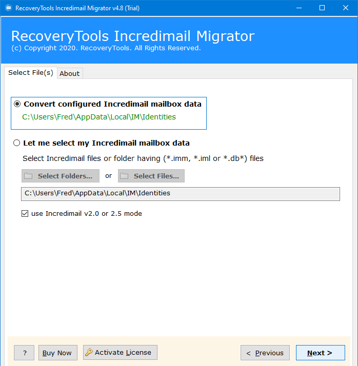 convert incredimail mailbox data