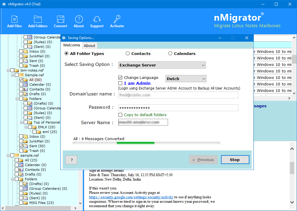 migrationwiz lotus notes to exchange