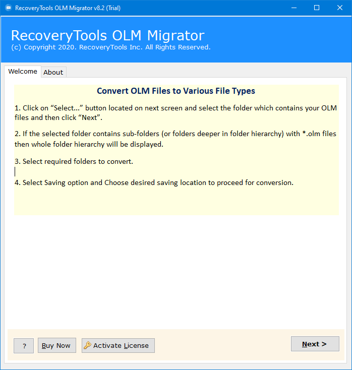 install tool to convert olm to text