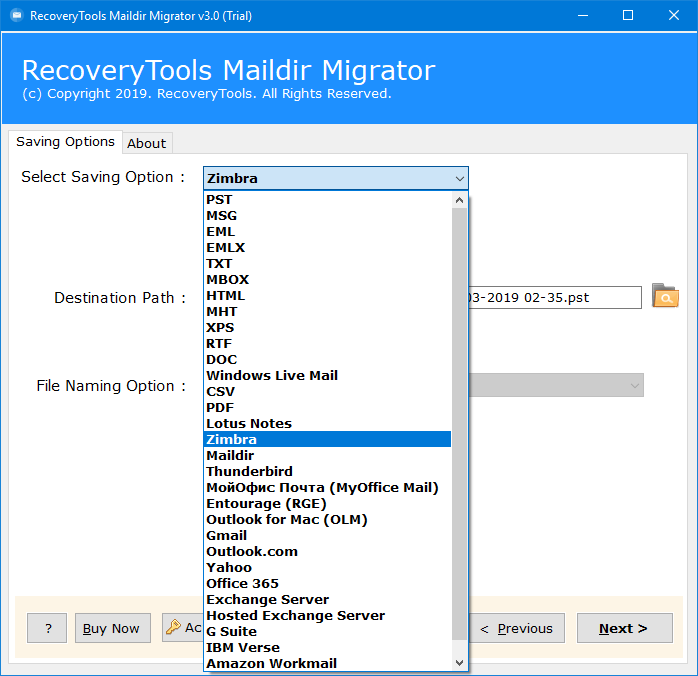 maildir to zimbra migration