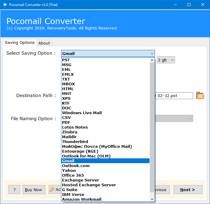 pocomail to gmail