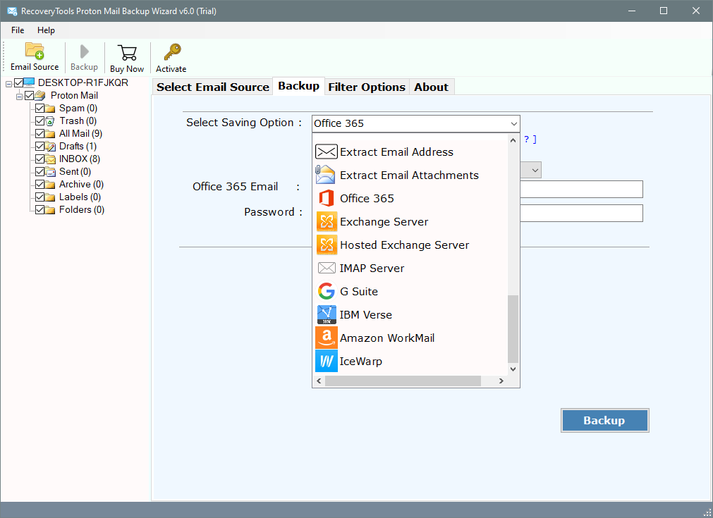 Migrate protonmail to office 365