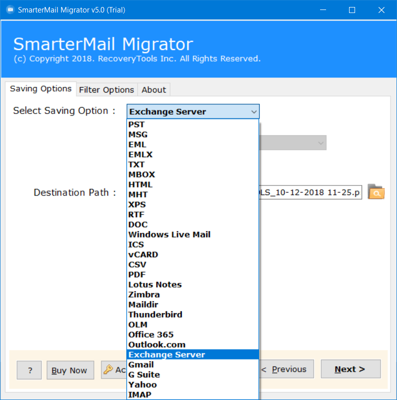 Smartermail to exchange migration