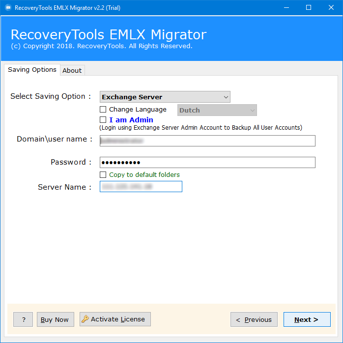 enter exchange credentials 