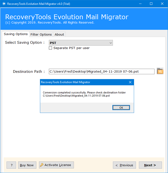 evolution mail to outlook