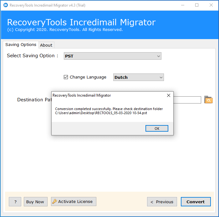 incredimail backup tool