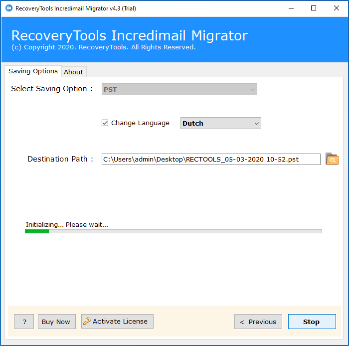 start to transfer & secure IncrediMail emails