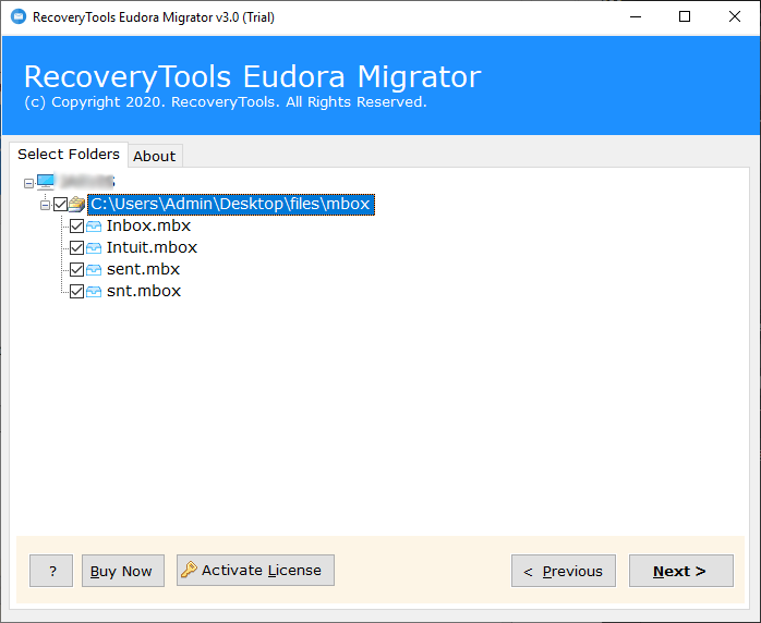 choose folders for migration