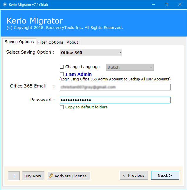 migrate Kerio to Office 365