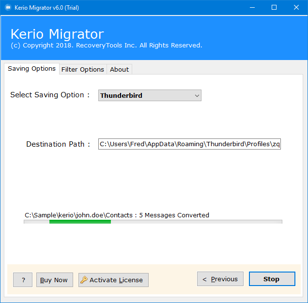 kerio connect to thunderbird