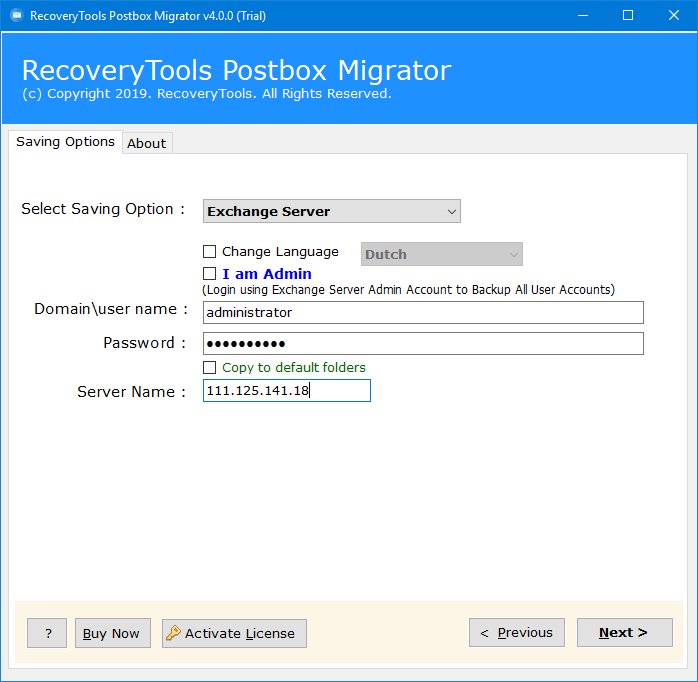 postbox to exchange server