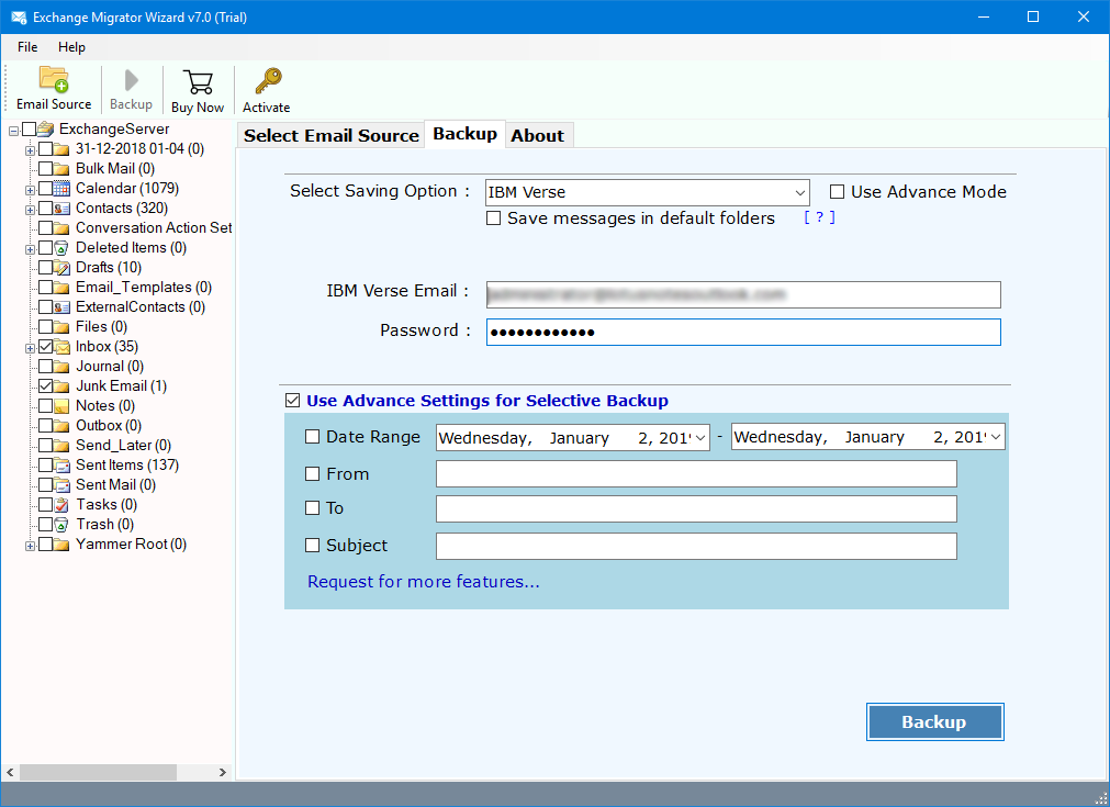 migrate exchange to ibm verse