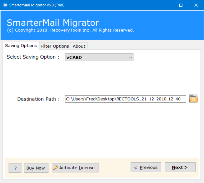 smartermail to vcf