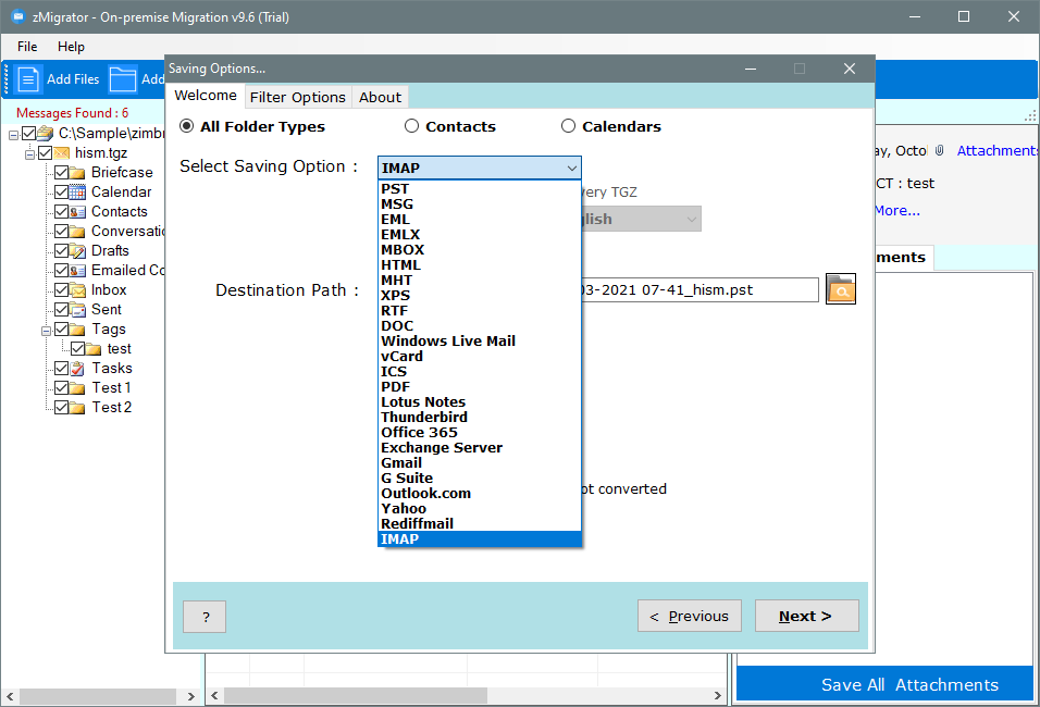 zimbra to roundcube