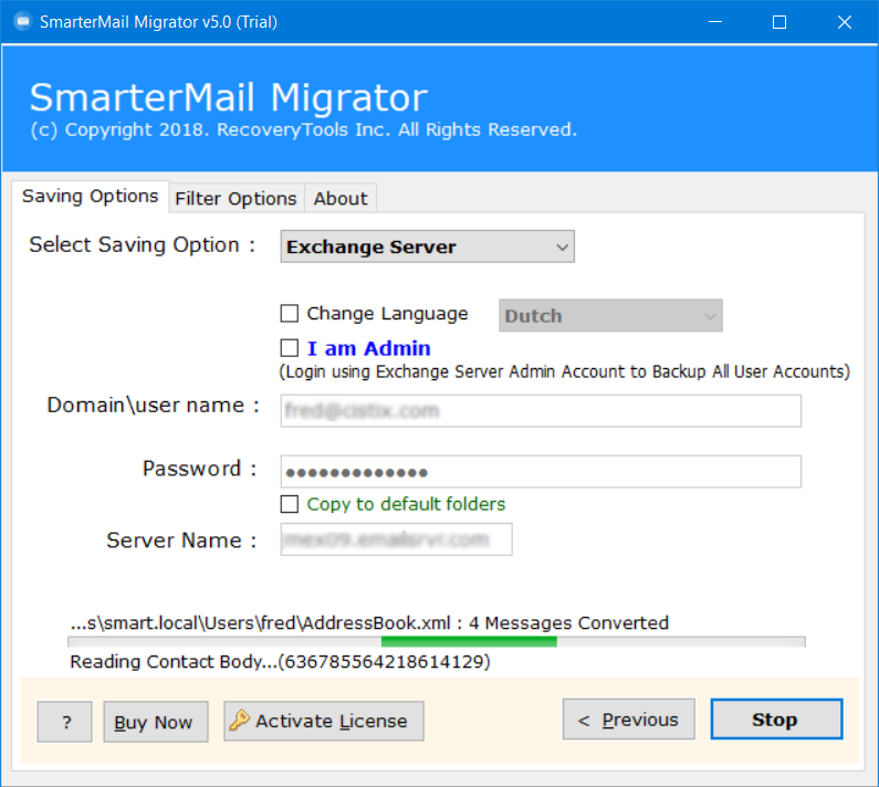 smartermail to Microsoft exchange web services