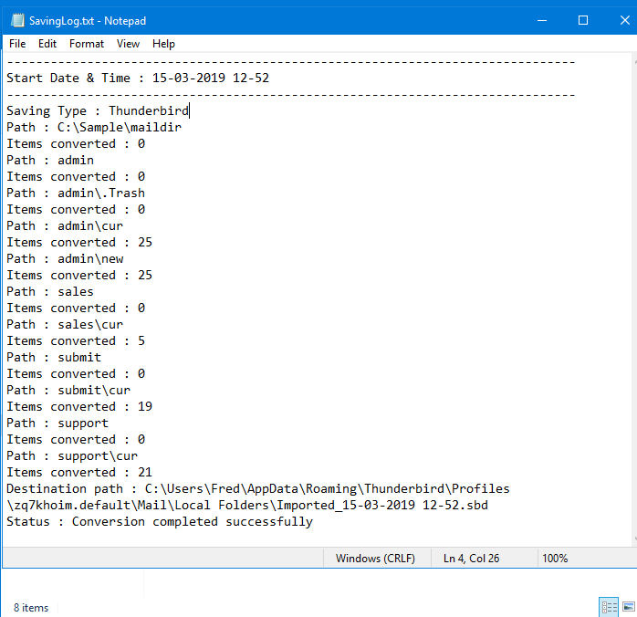 import maildir to thunderbird tool