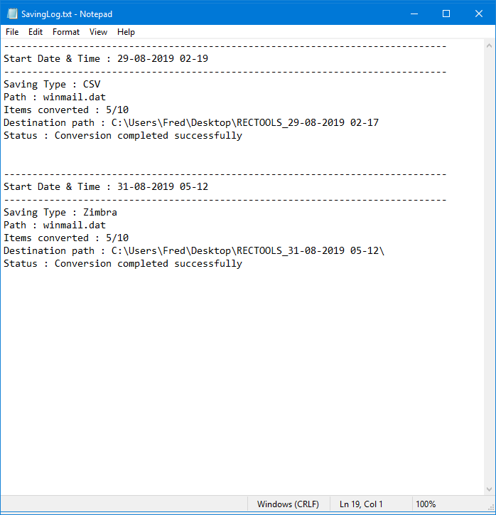 Convert Winmail.dat to Zimbra TGZ File