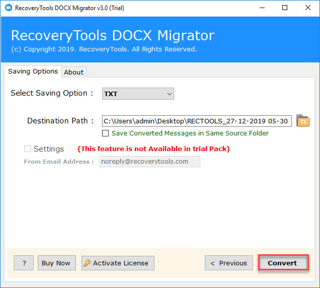 change document to text file